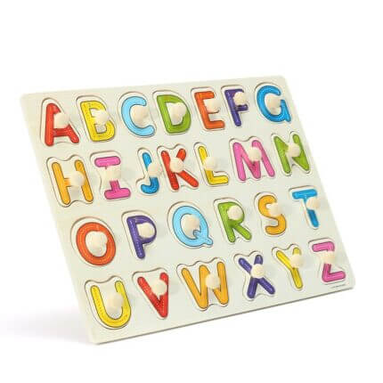 Puzzle lemn litere cu maner Alfabet