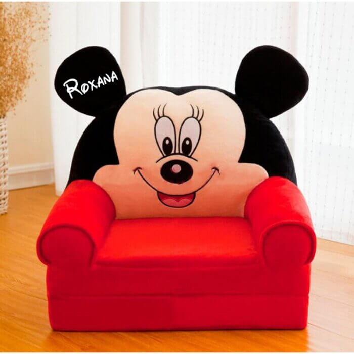 Fotoliu extensibil Minnie Mouse personalizat cu nume