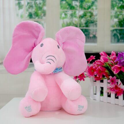 Elefant din plus Peek-A-Boo roz-B151