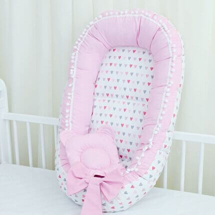 Cuib pentru bebelusi Baby Nest Pink Heart