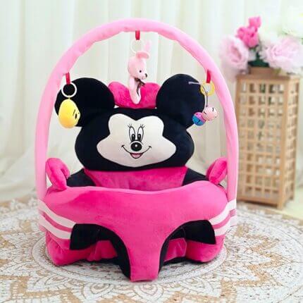 Fotoliu pentru bebe cu arcada Minnie Mouse roz/negru
