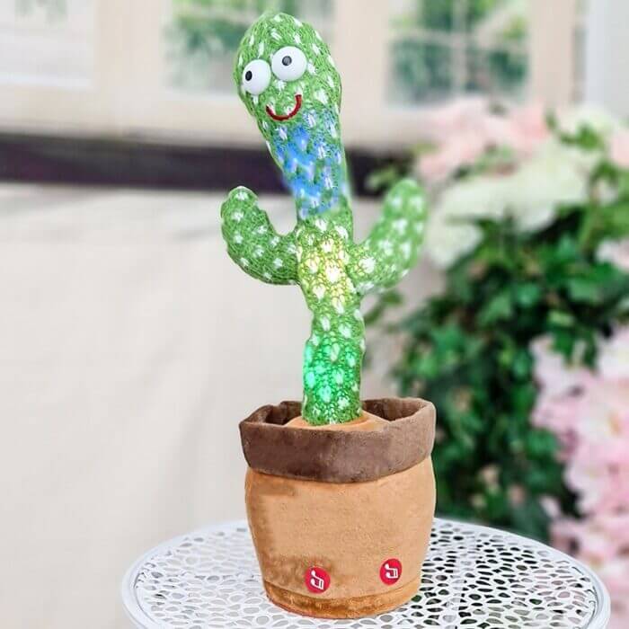 Cactus dansator cu lumini si functie de inregistrare